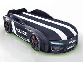 Кровать-машина с матрасом Berton Big Police черная