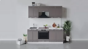 Кухонный гарнитур «Долорес» длиной 200 см со шкафом НБ (Коричневый)