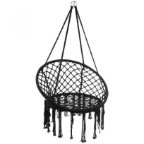 Гамак-кресло подвесное плетёное 60х80 см, цвет чёрный